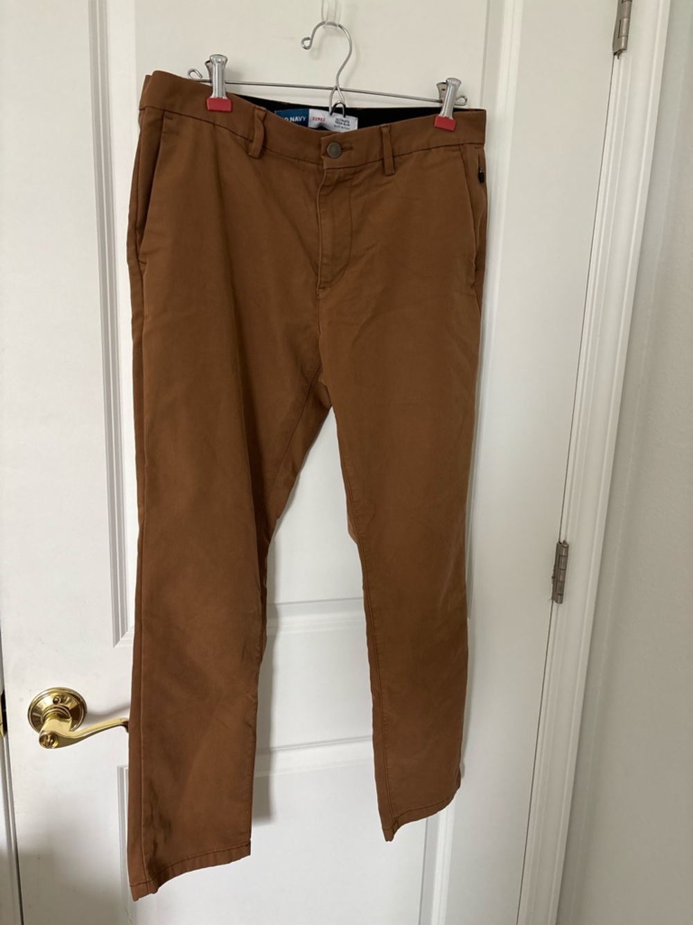 Old Navy Ultimate Tech Slim Chino Cotton Khaki Brown Pants 32x30
